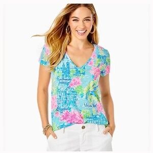 Lilly Pulitzer Lilly Loves Washington D.C. The Capital Meredith V-neck Tee To